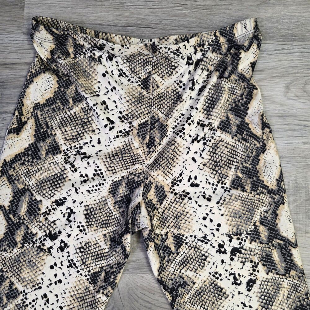 VIBE Snakeskin Print Flare Pants | High Rise Bell Bottoms | Large - Picture 7 of 8
